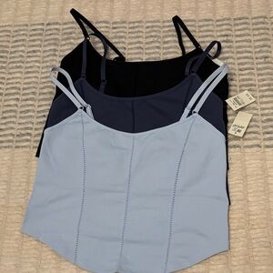 Aerie Camisole Trio - Black, Navy, Light Blue